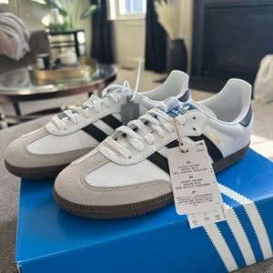 Adidas Samba White, Black, and Gray Sneakers